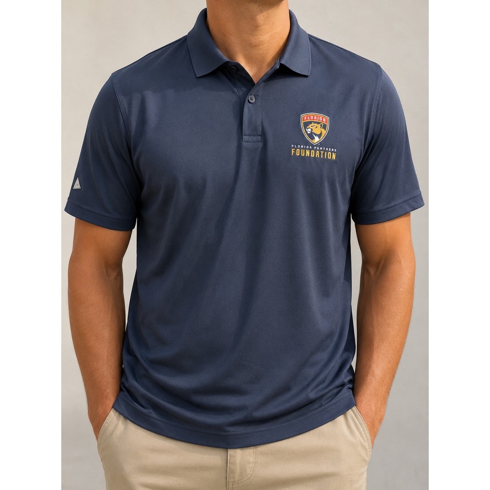 Florida Panthers Foundation Polo Shirt Mens XL Navy Blue Modern Fit NWOT